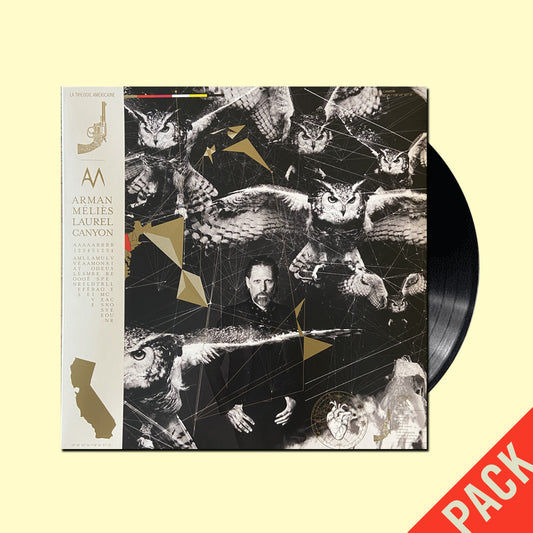 COMMANDE - PACK DELUXE VINYLE 33 TOURS de l'album "Laurel Canyon" d'Arman Méliès: vinyle 33t + poster + affiche + texte imprimé + Carte Fabulée de Laurel Canyon + dessin inédit dédicacé