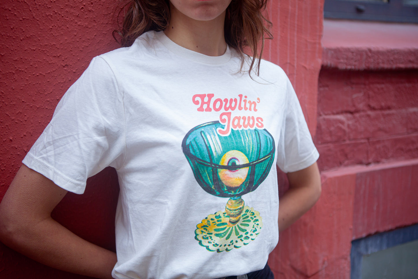 TEE-SHIRT BLANC LOGO QUADRI "coupe œil Howlin' Jaws "