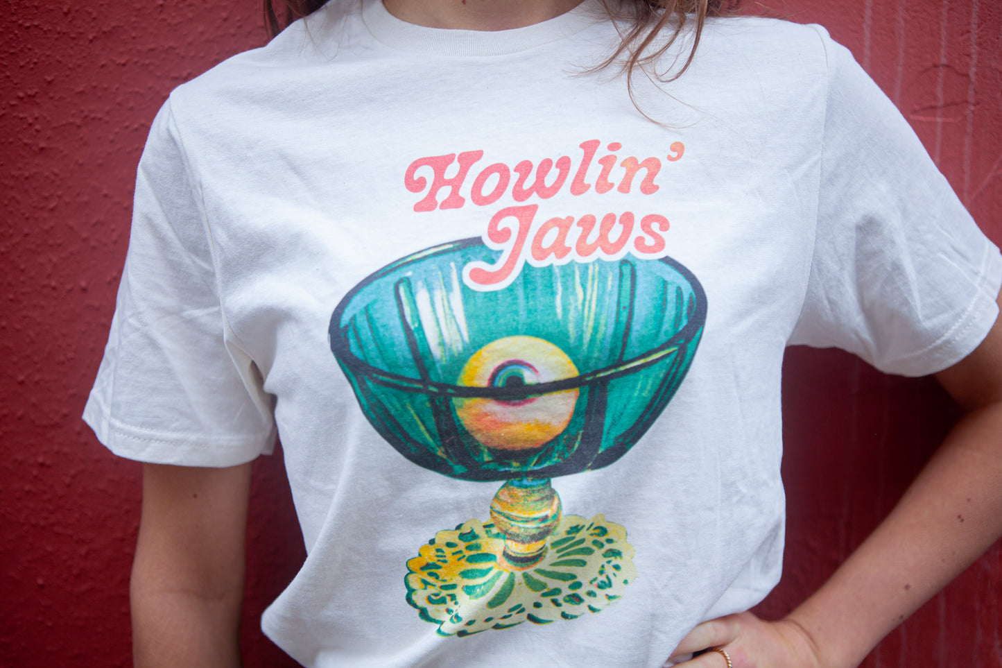 TEE-SHIRT BLANC LOGO QUADRI "coupe œil Howlin' Jaws "