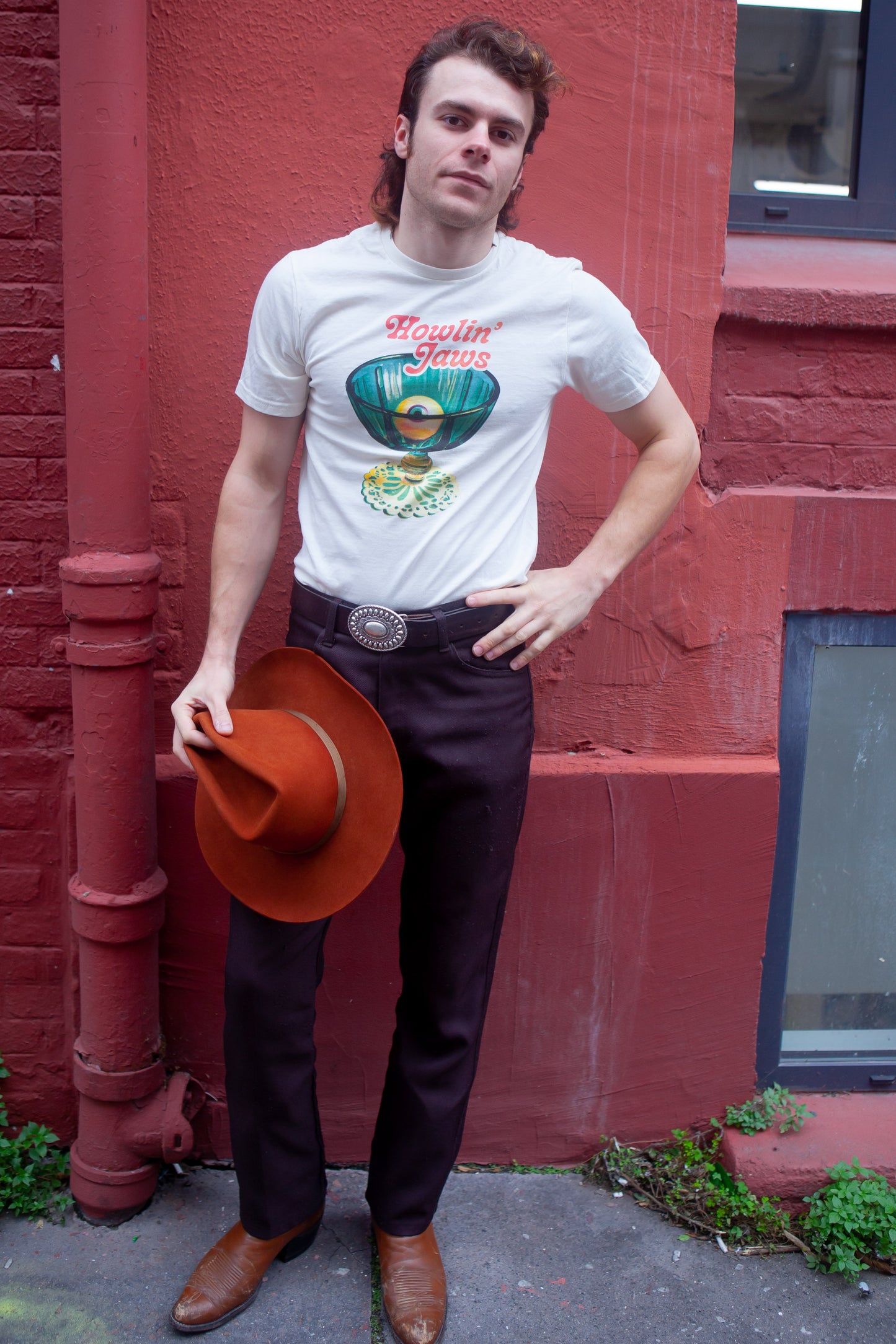 TEE-SHIRT BLANC LOGO QUADRI "coupe œil Howlin' Jaws "
