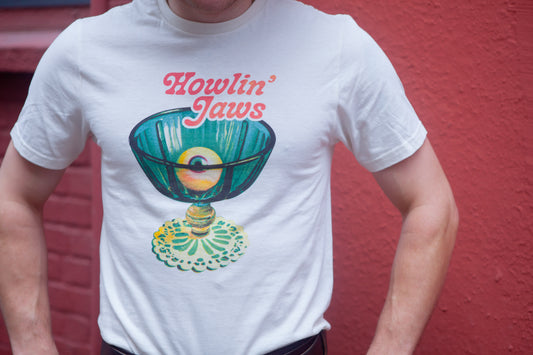 TEE-SHIRT BLANC LOGO QUADRI "coupe œil Howlin' Jaws "