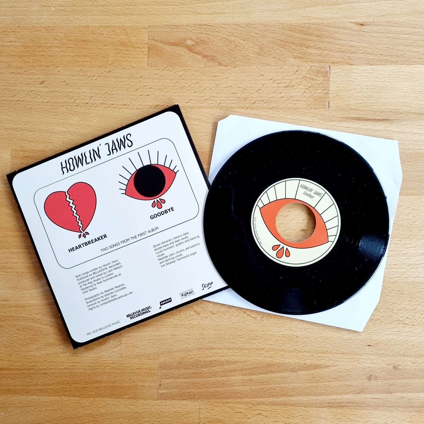 45t vinyle Howlin' Jaws "Heartbreaker / Goodbye"