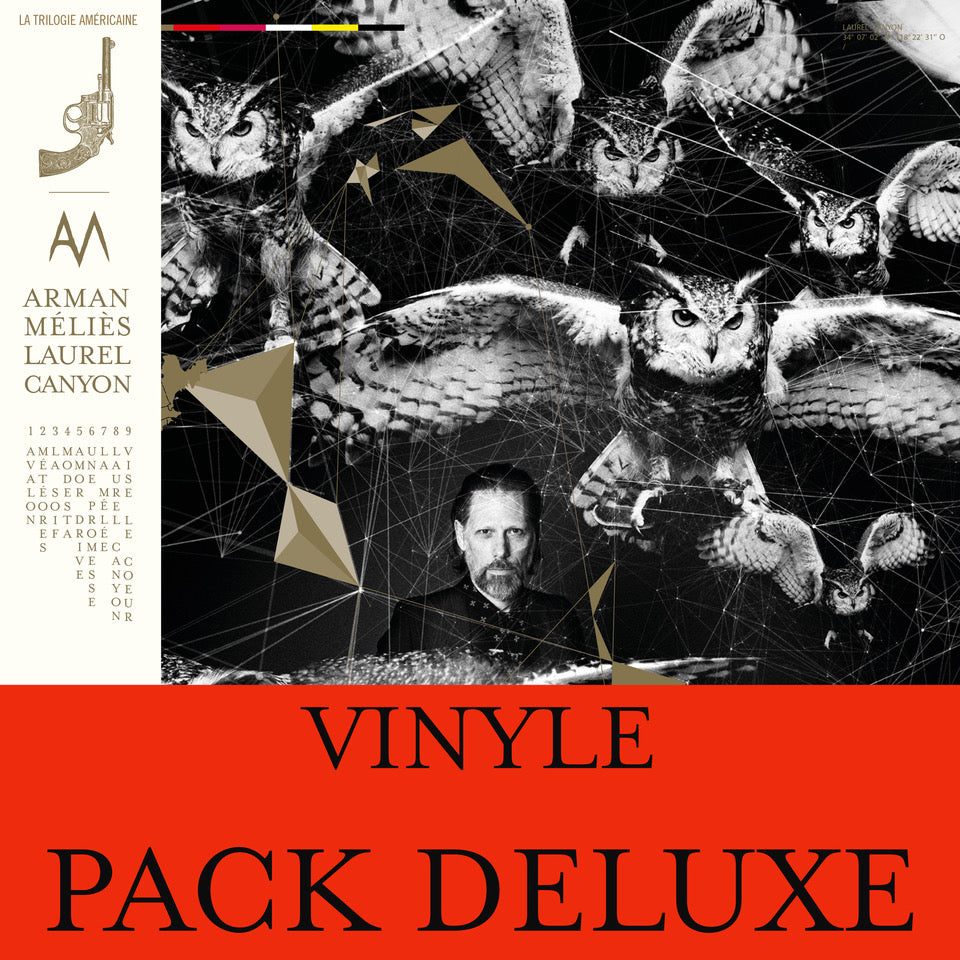 COMMANDE - PACK DELUXE VINYLE 33 TOURS de l'album "Laurel Canyon" d'Arman Méliès: vinyle 33t + poster + affiche + texte imprimé + Carte Fabulée de Laurel Canyon + dessin inédit dédicacé