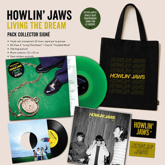 PRECOMMANDE - PACK COLLECTOR VINYLE - GREEN VINYL + GOODIES - HOWLIN’ JAWS - Living The Dream
