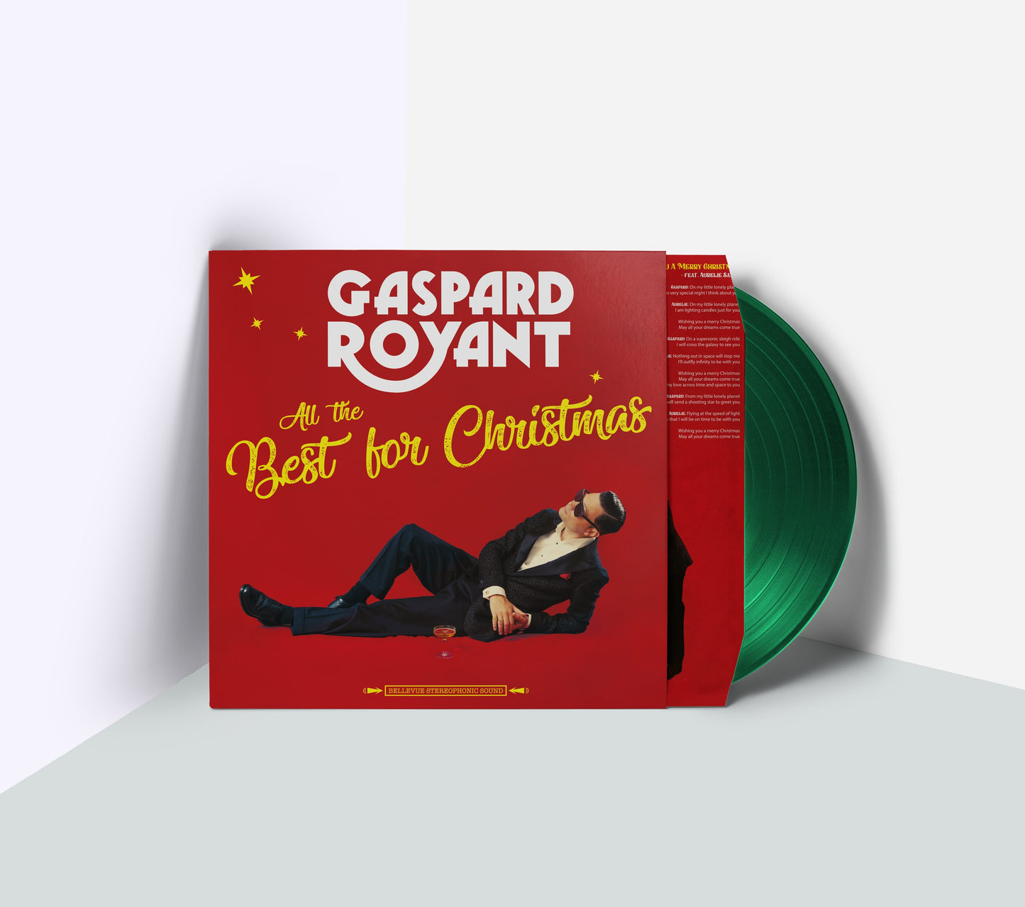 Commande 33T vinyle ALL THE BEST FOR CHRISTMAS - NOUVELLE EDITION 2025 disque VERT - Album de noël de Gaspard Royant